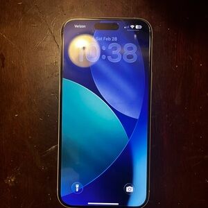 Apple Smartphone with Black and Blue Display